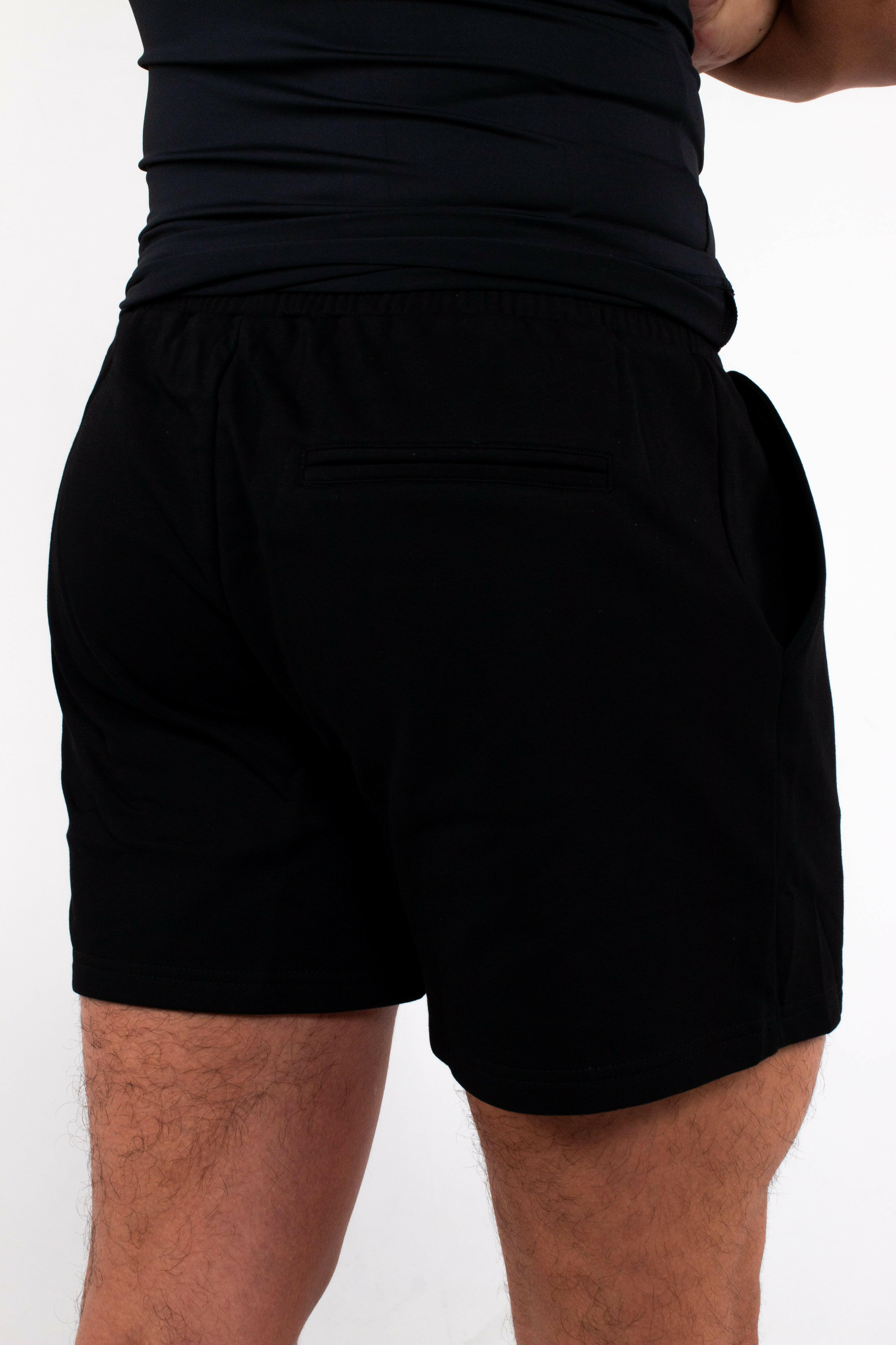 Black workout shorts.